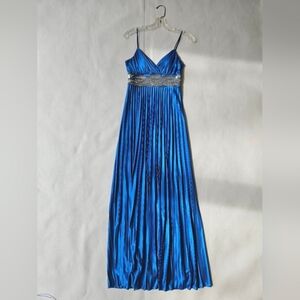 Steppin' Out Blue Silver Sequin Prom Dress